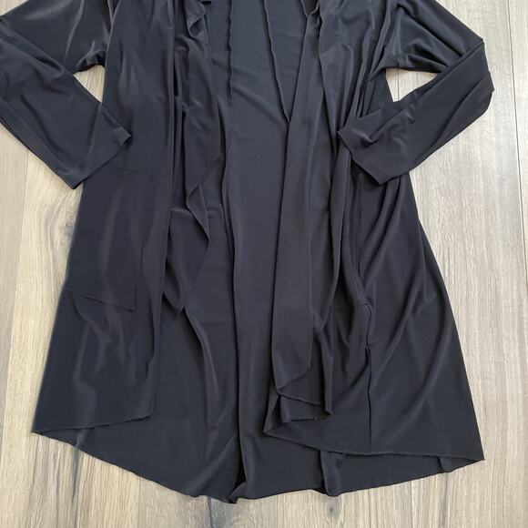 SYMPLI Grand Black Cardigan Open Jacket Top Stretch Plus Size 0G Draped Longline - Picture 5 of 9